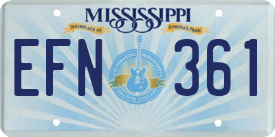MS license plate EFN361