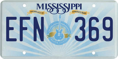 MS license plate EFN369
