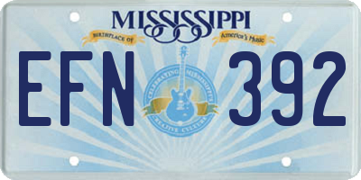 MS license plate EFN392