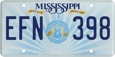 MS license plate EFN398