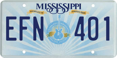 MS license plate EFN401