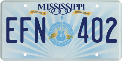 MS license plate EFN402