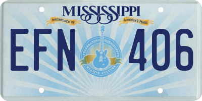 MS license plate EFN406