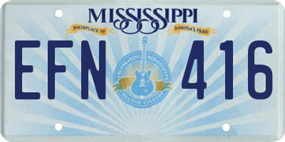 MS license plate EFN416