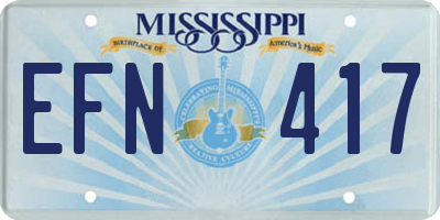 MS license plate EFN417