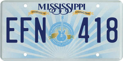MS license plate EFN418
