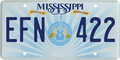 MS license plate EFN422