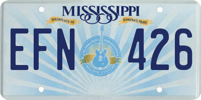 MS license plate EFN426
