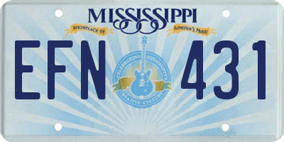 MS license plate EFN431