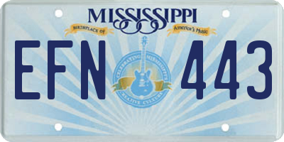 MS license plate EFN443