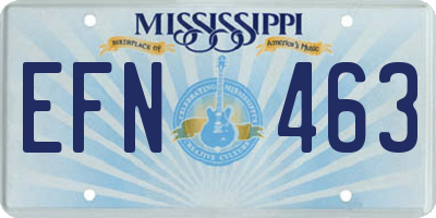MS license plate EFN463