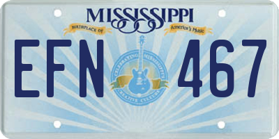 MS license plate EFN467