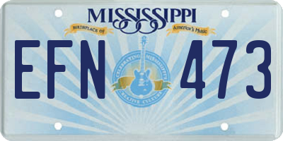 MS license plate EFN473