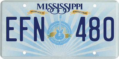 MS license plate EFN480