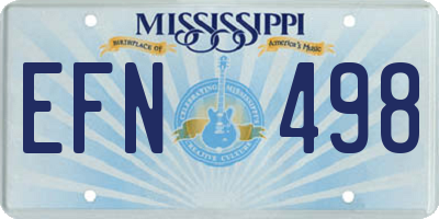 MS license plate EFN498