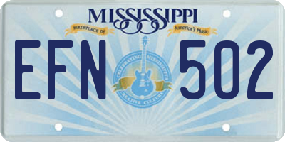 MS license plate EFN502