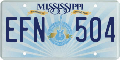 MS license plate EFN504