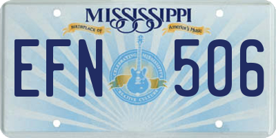 MS license plate EFN506