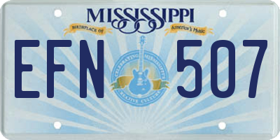 MS license plate EFN507