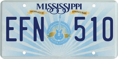 MS license plate EFN510