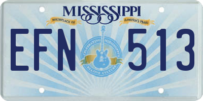 MS license plate EFN513