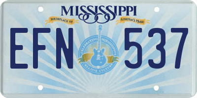 MS license plate EFN537