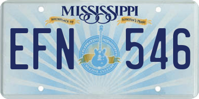 MS license plate EFN546