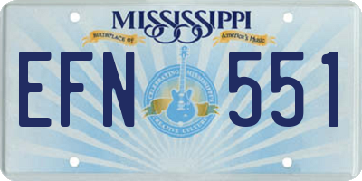 MS license plate EFN551
