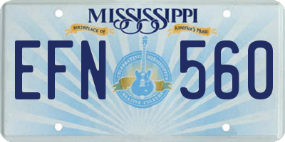 MS license plate EFN560