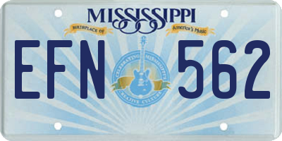 MS license plate EFN562