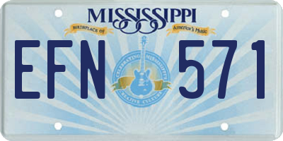 MS license plate EFN571