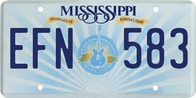 MS license plate EFN583