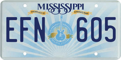 MS license plate EFN605