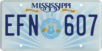 MS license plate EFN607