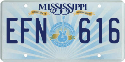 MS license plate EFN616