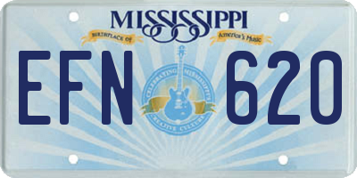 MS license plate EFN620
