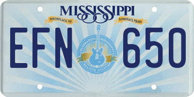 MS license plate EFN650