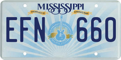 MS license plate EFN660