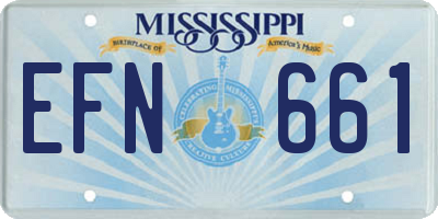 MS license plate EFN661