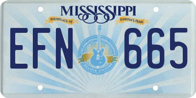 MS license plate EFN665