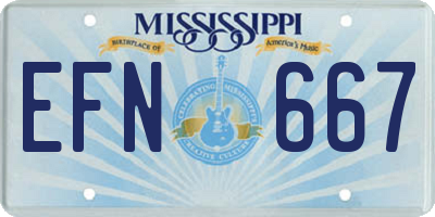 MS license plate EFN667