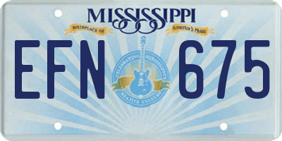 MS license plate EFN675