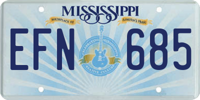 MS license plate EFN685