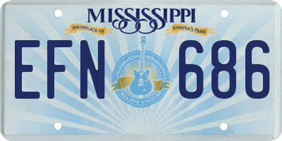 MS license plate EFN686