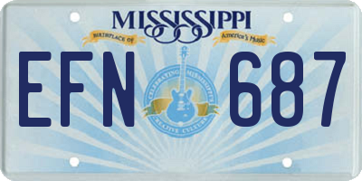 MS license plate EFN687