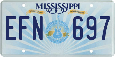 MS license plate EFN697