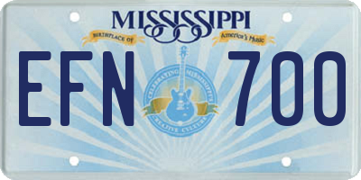 MS license plate EFN700