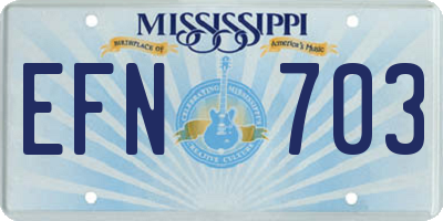 MS license plate EFN703