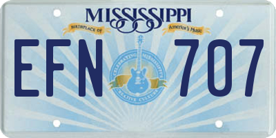 MS license plate EFN707