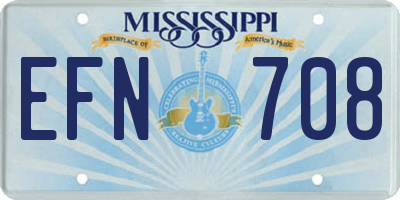 MS license plate EFN708